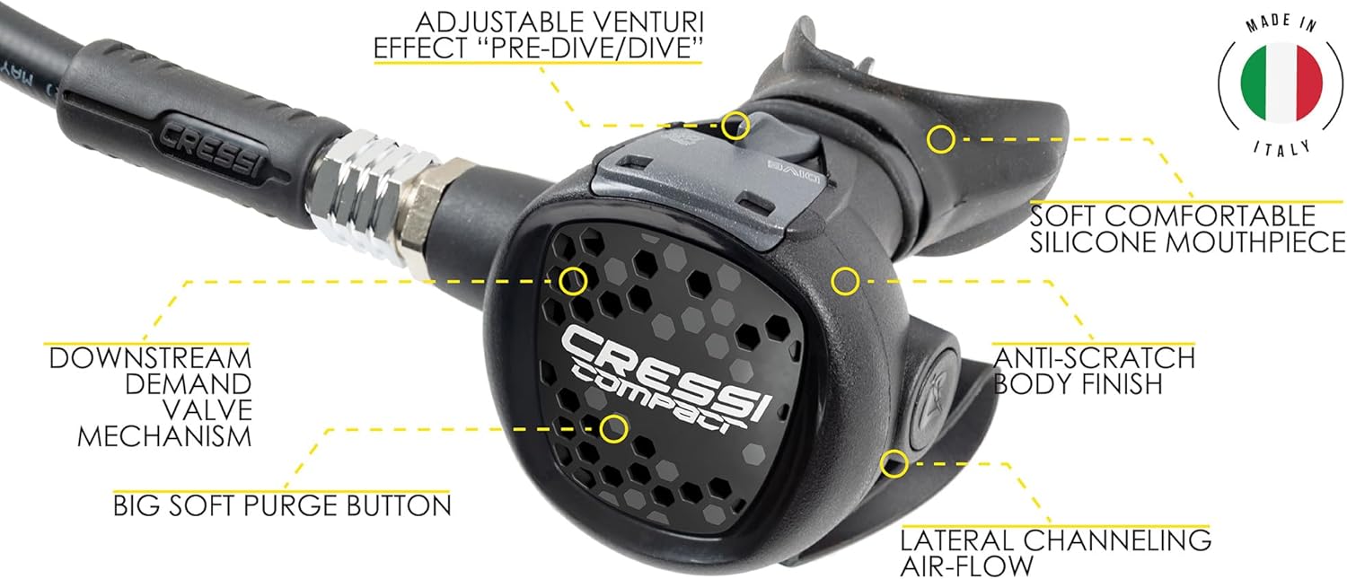 Cressi Pro Scuba Diving Gear Package Complete with Aquaride Pro BCD - Donatello C2 Dive Computer - MC9 Compact Regulator Set Fully Assembled