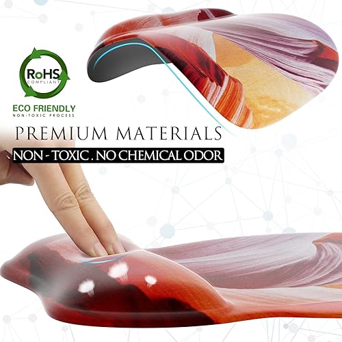 Miniatura 35 de MROCO Alfombrilla ergonómica para mouse con reposamuñecas de gel, cómoda alfombrilla de mouse con superficie de soporte de muñeca suave y base