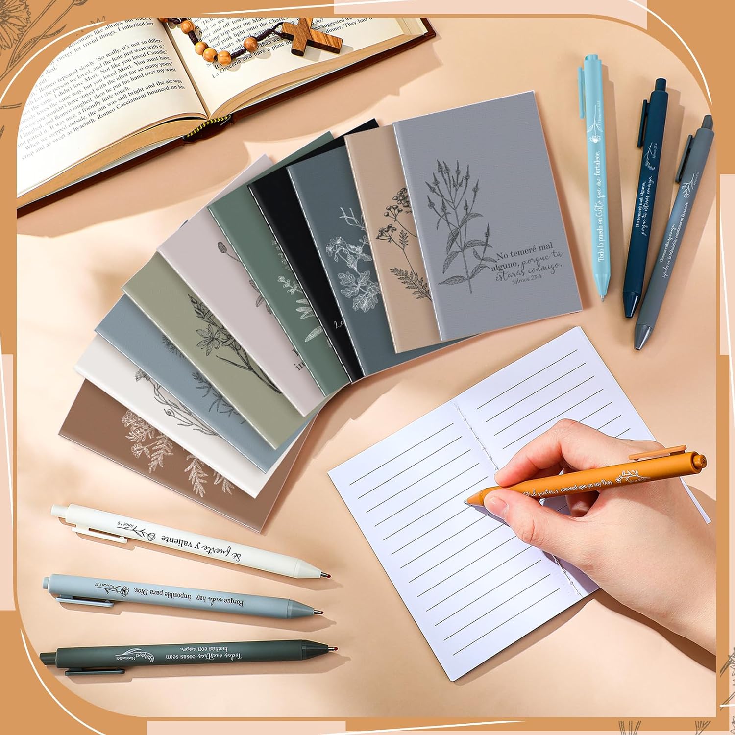 40 Pcs Spanish Christian Gifts Regalos Cristianos En Español Spanish Bible Verse Notebooks with Pens Religious Inspirational Prayer Journals Gifts for Mother's Day Women Men Church Group - Image 4