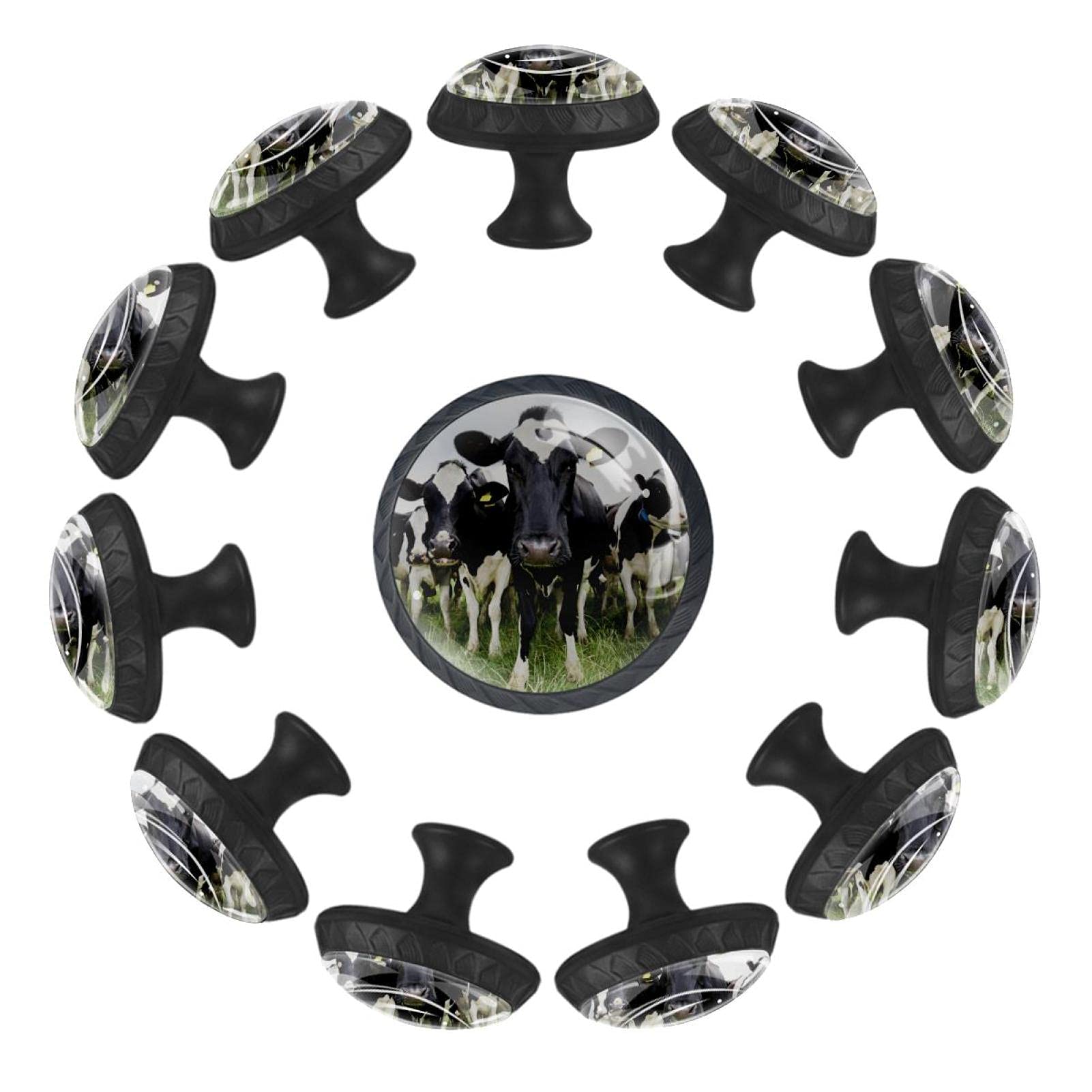 Boutons de tiroir vache en verre 35 mm pour décorer la cuisine rustique