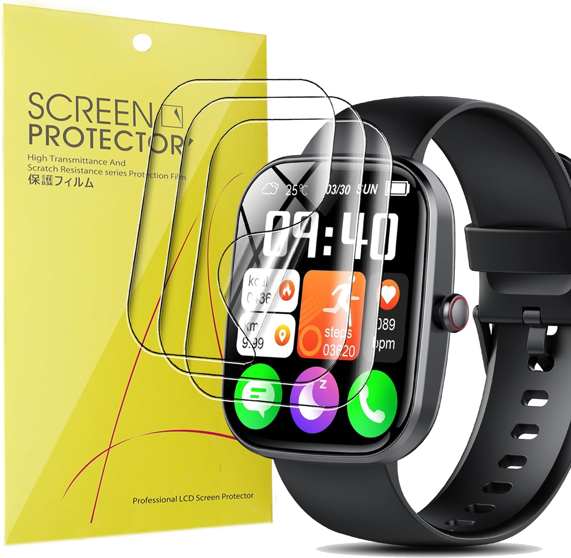 Blueshaweu Compatible for Csasan 2024 Smart Watch T70 for Men Women Screen Protector, [3 Pack] Full Coverage TPU Clear Film Compatible with WeurGhy,Kuizil,Csasan Smart Watches T70 1.91 inches (3 PACK)