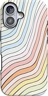 Casely iPhone 17 Case | Ride The Wave | Pastel Rainbow Lined | Bold Protective Design | Compatible with MagSafe
