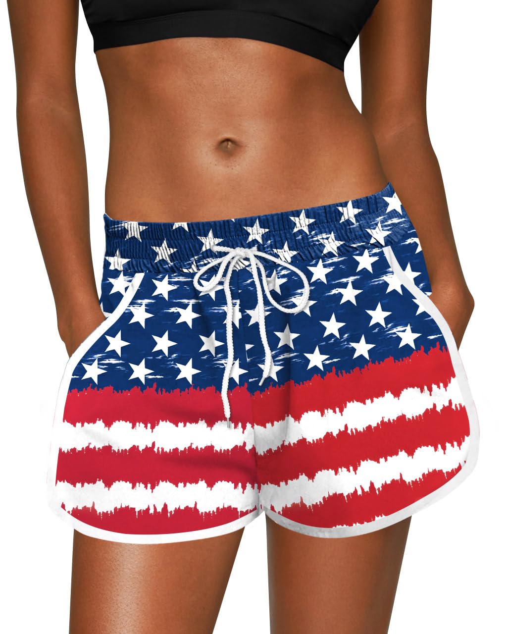 For G and PL Women Summer Floral Beach Boardshorts with Pockets Swim Trunks