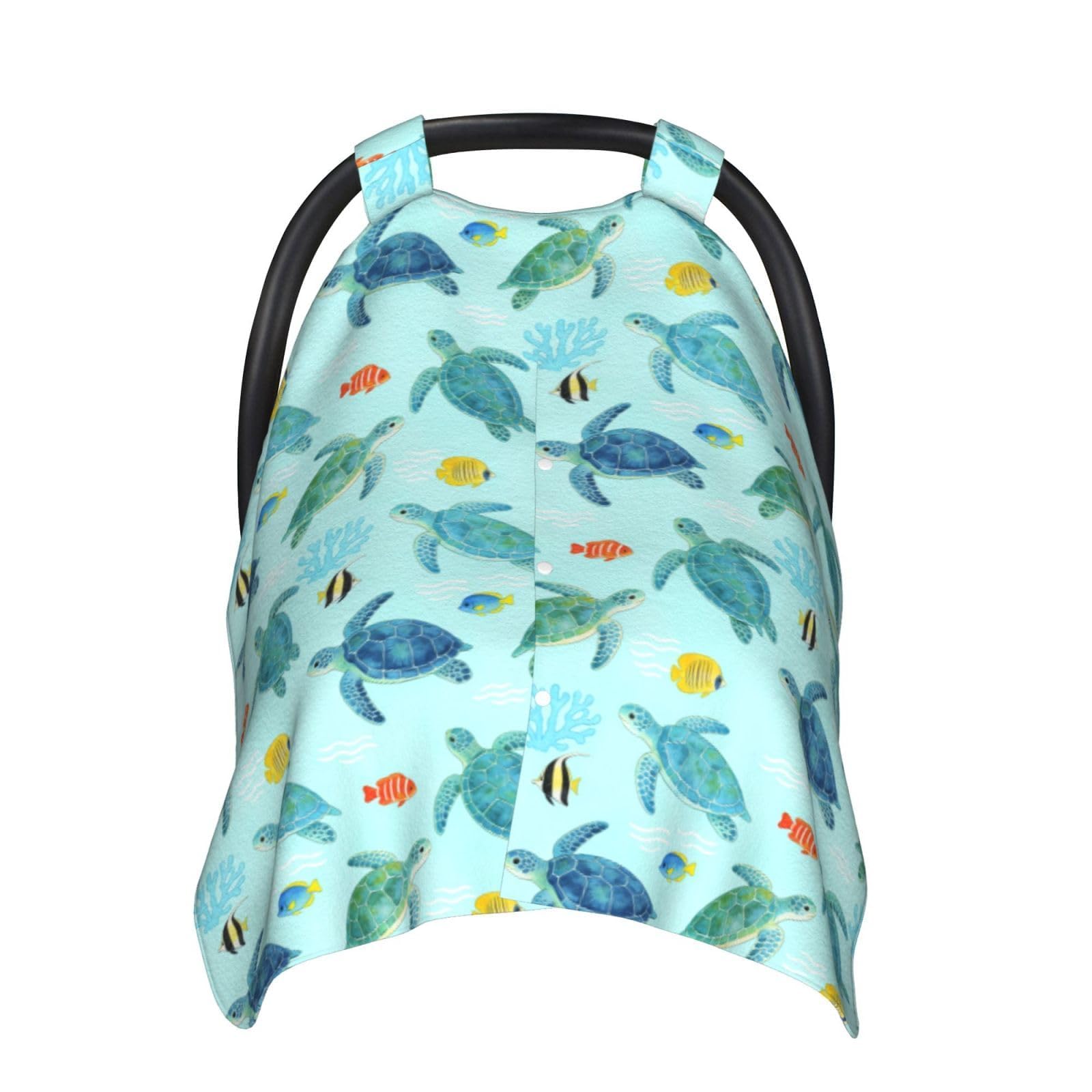 Funda para asiento de coche de bebé con diseño de tortuga marina, cubierta de lactancia, cubierta de cochecito, cubierta de carrito de compras, regalo para niños y niñas