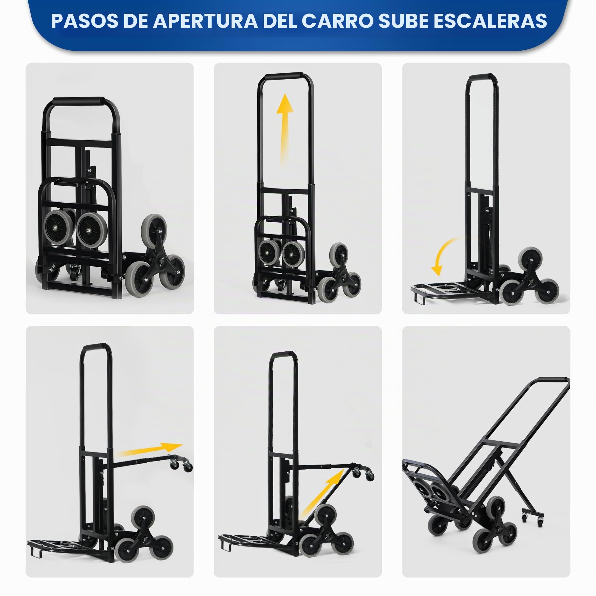 soges Carro de transporte con ruedas para transportar materiales de construcción y productos alimenticios, plegable, capacidad de carga máxima de hasta 150 kg