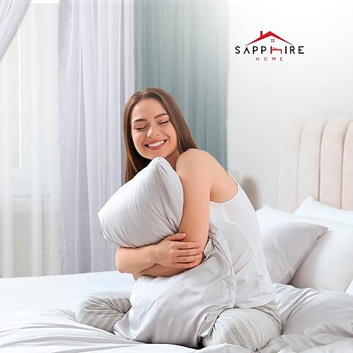 Miniatura 5 de Sapphire Home - Juego completo de cortinas transparentes para ventana con 4 paneles (55 x 84 pulgadas cada uno), 2 cenefas con cuentas y 2