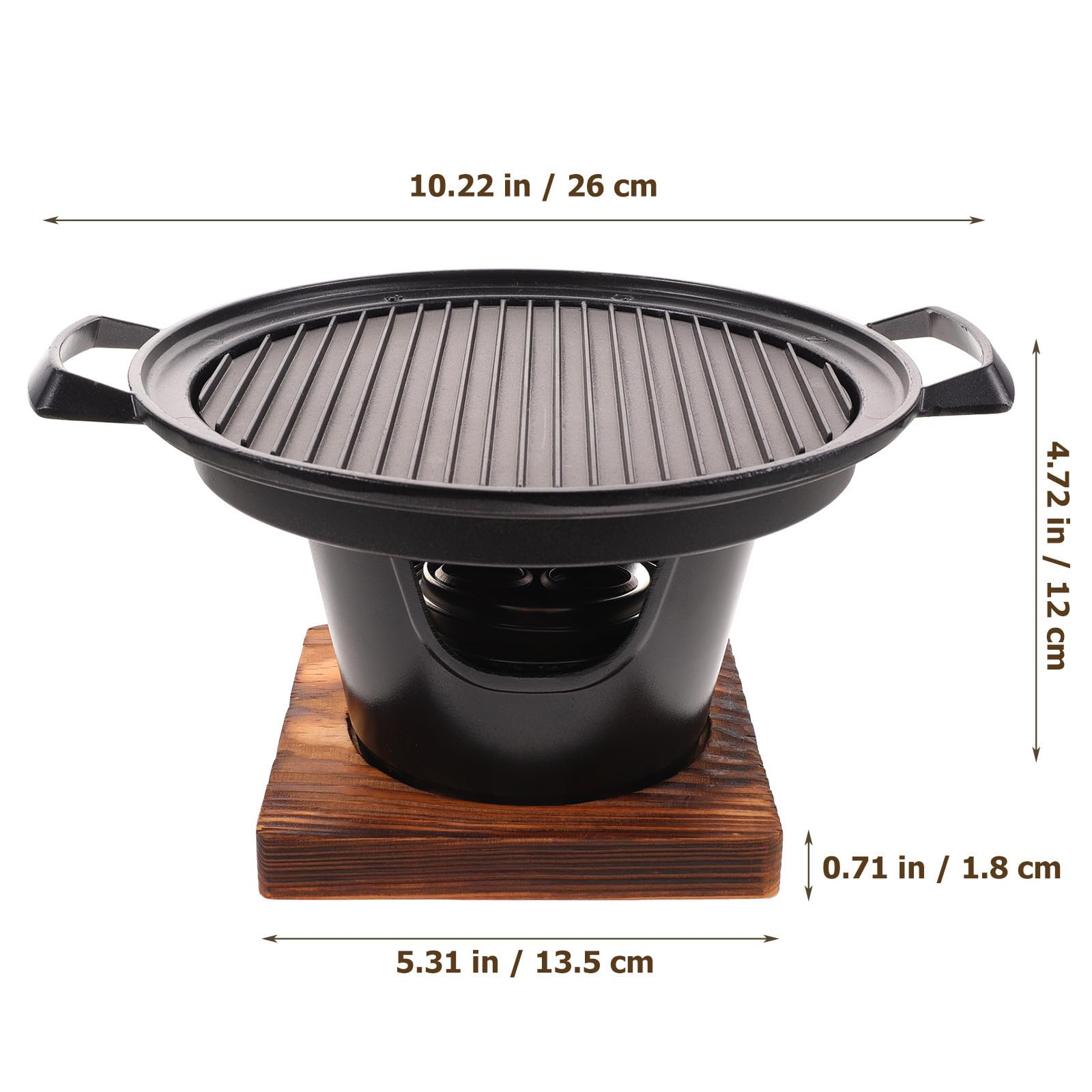 Parrilla de Barbacoa Portátil Mini para 3 Personas, Negro