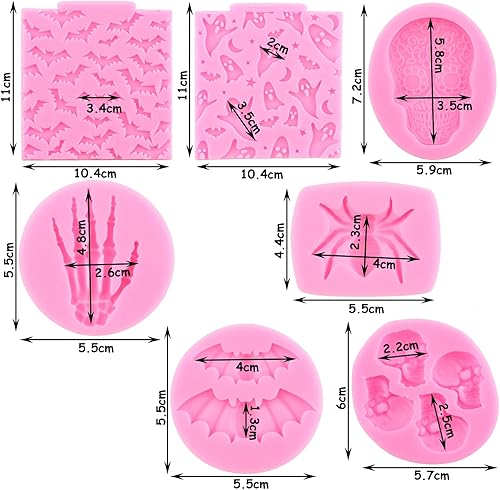 Miniatura 2 de Zixiang Molde de silicona para Halloween, molde de silicona para tartas, cupcakes, chocolate, fantasma, esqueleto, mano, murciélago, caramelo, para