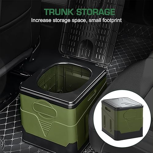 Miniatura 4 de JISSBON Inodoro portátil para campamento, resistente al agua, plegable y soporta hasta 700 libras (verde militar, 10.6 x 11.8 x 11.8 pulgadas)