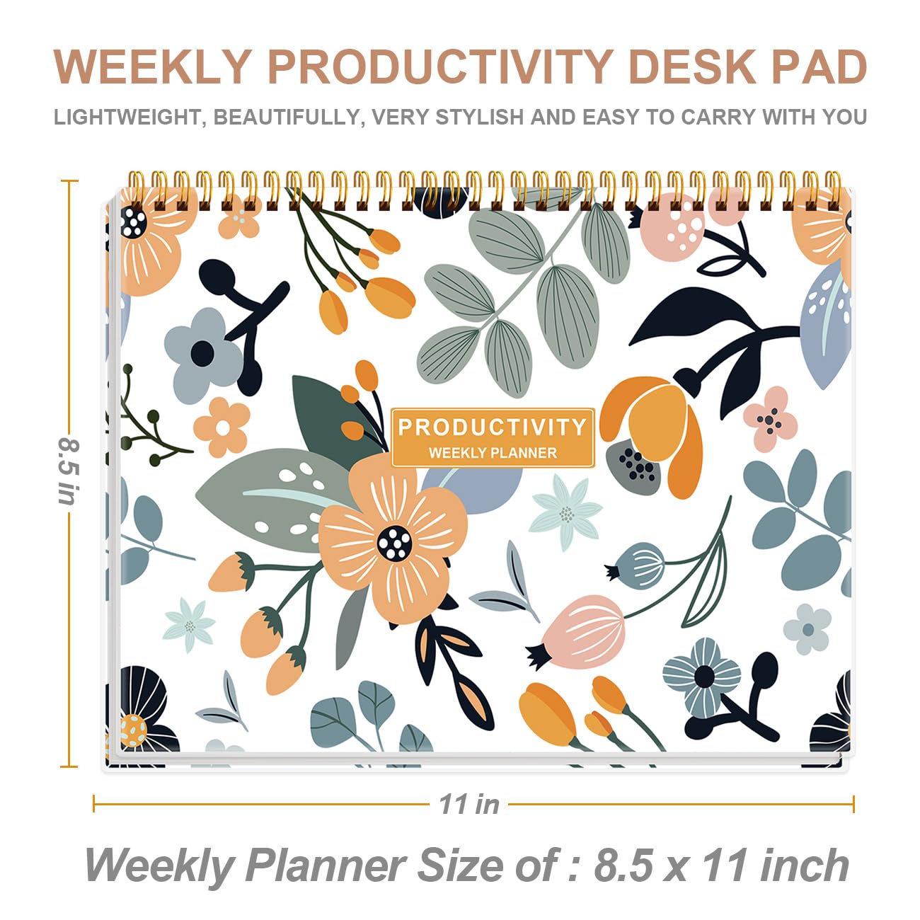 Agenda settimanale per la produttività, 21,6 x 27,9 cm, con 6 aree di messa a fuoco per elencare attività per obiettivi, progetti, clienti, accademici o pasti, per organizzare il tuo lavoro quotidiano