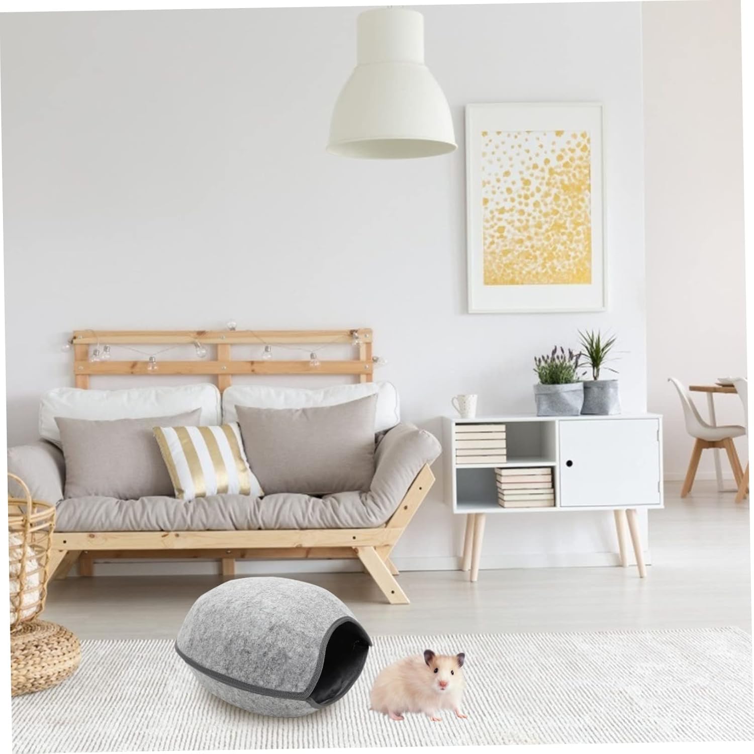 UPKOCH Household Cat Nest Breathable Cat House for Use Material for Kittens and Dogs Comfortable Sleeping Place Grey Color