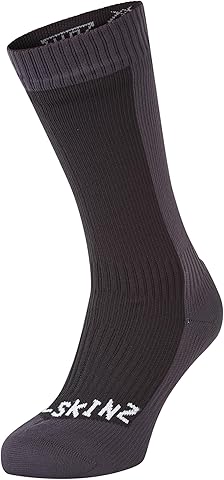 SealSkinz Waterproof Cold Weather Mid Length Calcetín, Hombre, Gris, Small