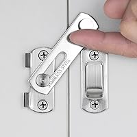 Vista 10 de Paquete de 5 pestillos abatibles de 90° blanco mate, pestillo de puerta de ángulo recto de alta calidad para máxima privacidad y seguridad