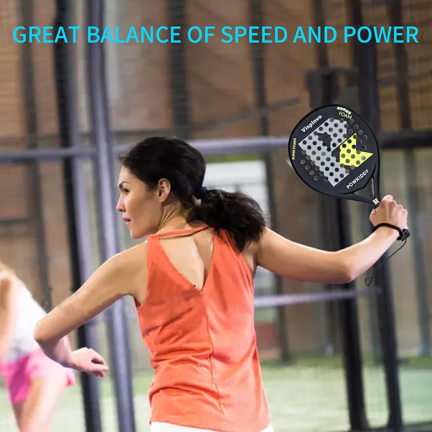Padel Racket Carbon Fiber Surface, EVA Memory Flex Foam Core Pala Padel, 38 mm Beach Tennis Racket for Adults/Men/Women, an Ideal Paddle Rackets for Beginner & Professional Players