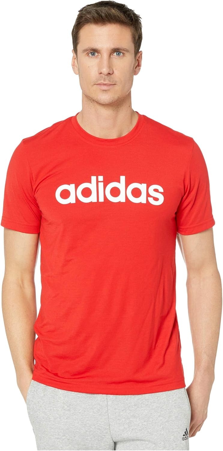 adidas Mens Sportswear Designed 2 Move Climalite Soft Logo Tee, Tech Indigo/White