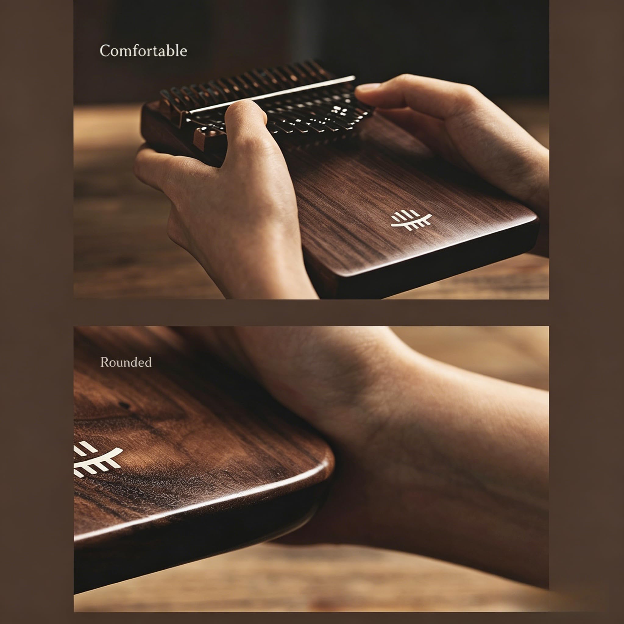 Fay Bless Kalimba Daumenklavier, tragbares Mbira Fingerklavier, handgefertigtes Holz-Musikinstrument, einfach zu erlernendes Instrument für Anfänger (D-Mini8-Sapphire-Lanyard)
