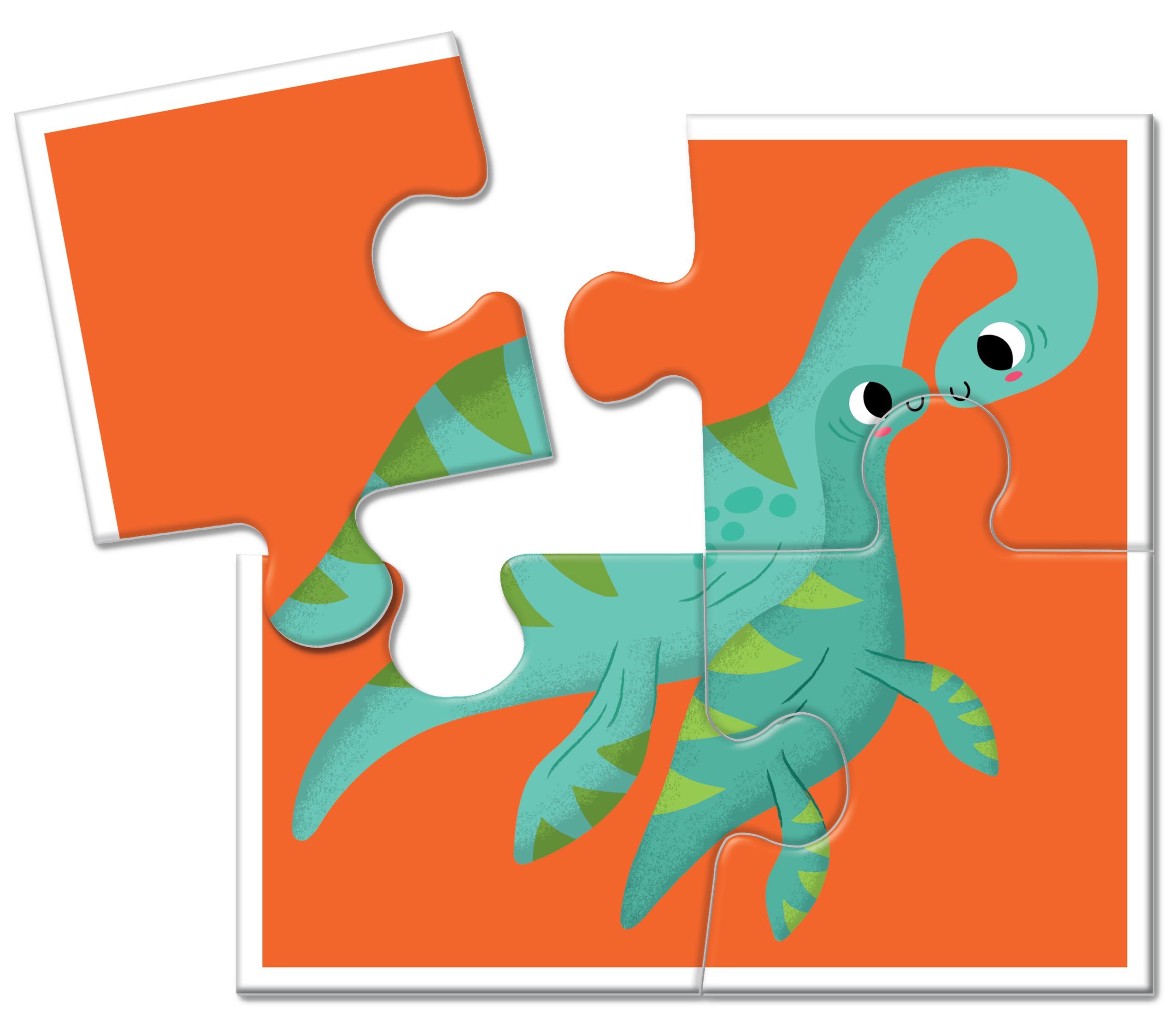 Ludattica Baby Puzzle Dinosaurier – 32 Teile, Doppelseitig | Für Kinder Ab 2 Jahren | Made In Italy, Extra Stark
