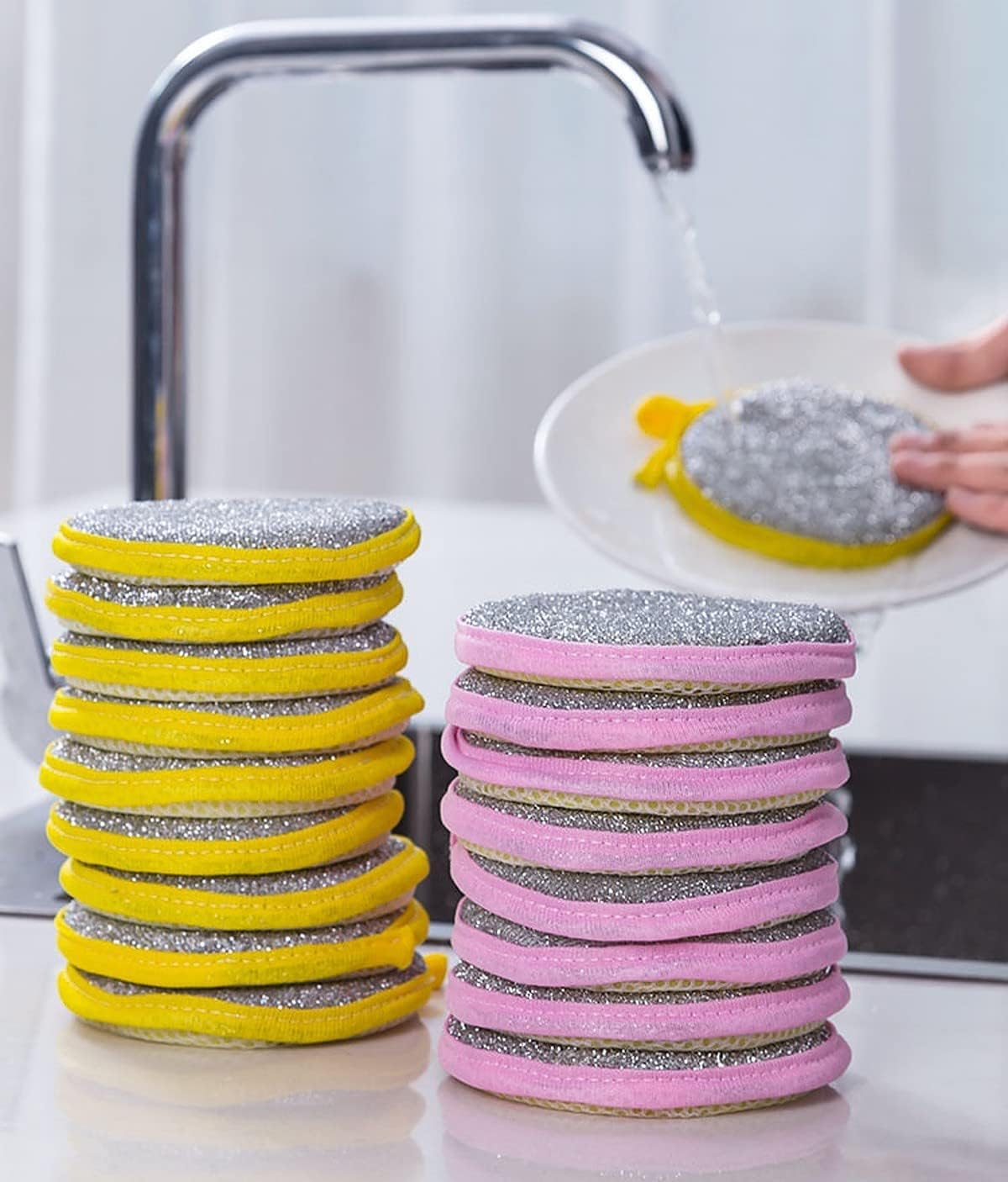 2-in-1 Dishwashing Scrub & Sponge – Pack of 5 – Dual-Sided Kitchen Cleaning Sponge for Dishes, Pots, Pans, Cookware & Surfaces – Durable, Non-Scratch & Multi-Purpose-image-39