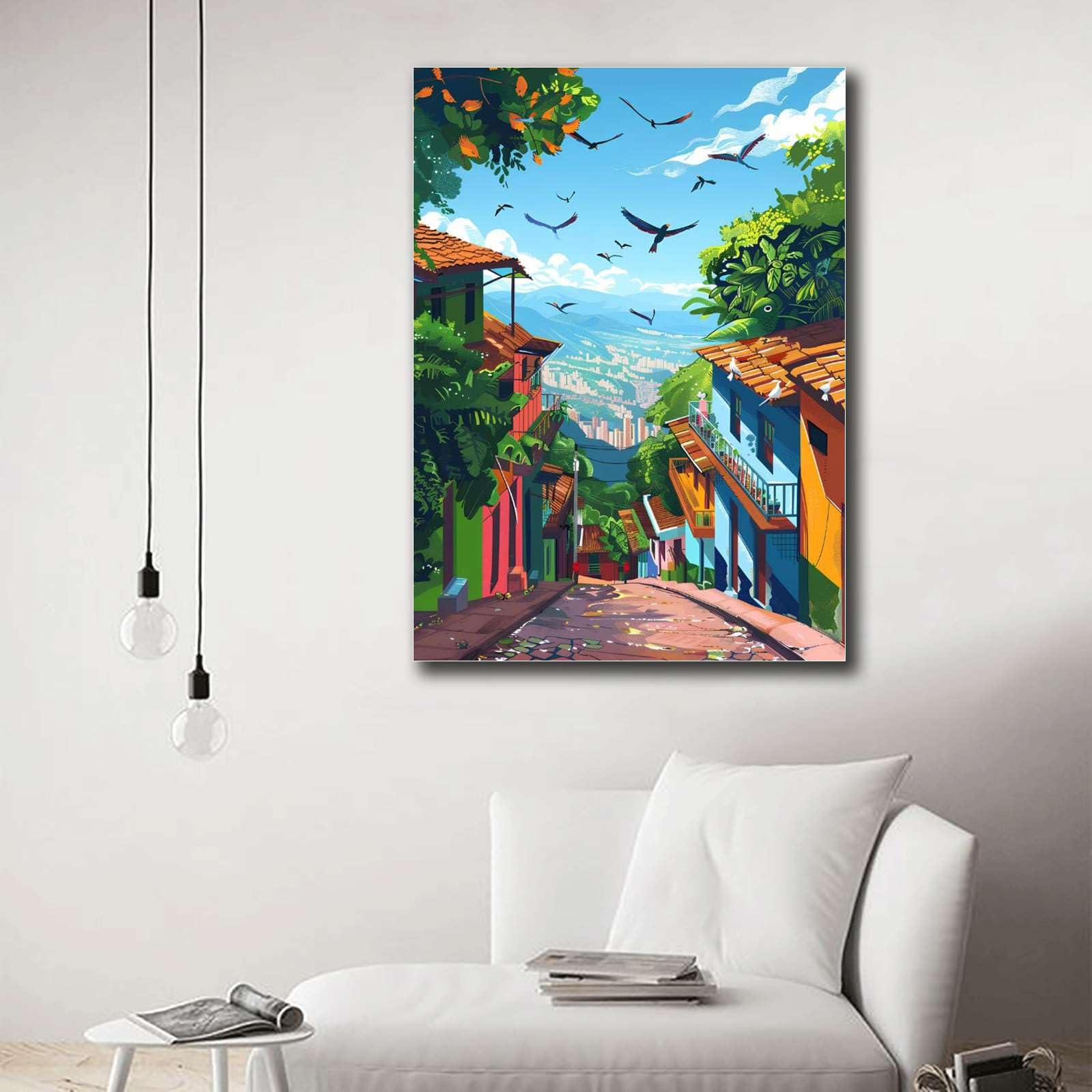 Amazon.com: SENLYCH Wall Art Canvas Print Colombia Medellin Travel