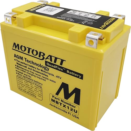 MotoBatt MBTX12U (12V 14 Amp) 200CCA Batería activada de fábrica, de 12 V, 11 A