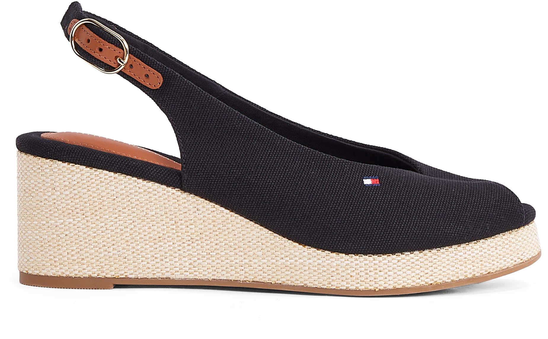 Tommy Hilfiger Flag Mid Wedge Espad SLIN Sling Sandalette Schwarz