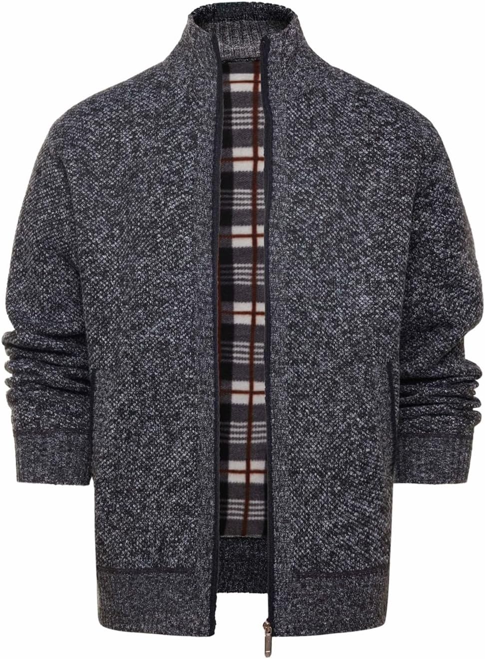 Men's Knitted Cardigan Sweater Full Zip Front with Pockets