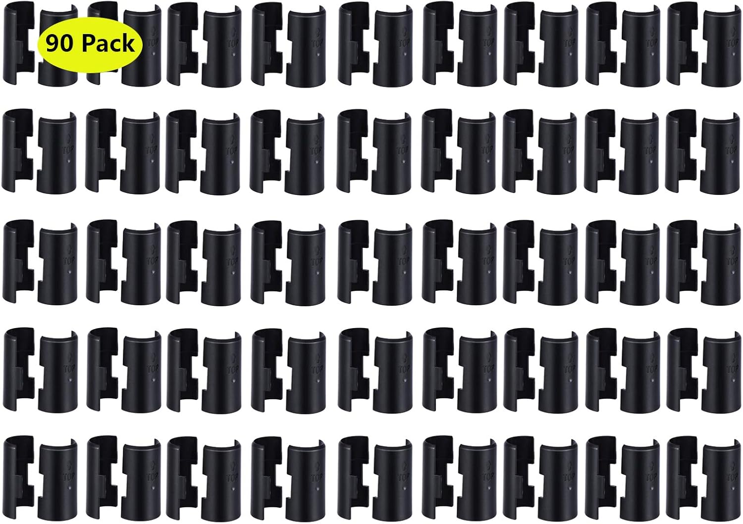 Wire Shelf Clips for 3/4 inch Post - 90Pack 45Pairs of Wire Rack Lock Clip(3/4"D X 5/4'H) Replacements for Metal Shelving Sleeves System, Plastic Parts for Stability and Layer Spacing Adjustment