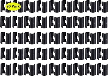 Wire Shelf Clips for 3/4 inch Post - 90Pack 45Pairs of Wire Rack Lock Clip3/4"D X 5/4"H Replacements for Metal Shelving Sleeves System, Plastic Parts for Stability and Layer Spacing Adjustment