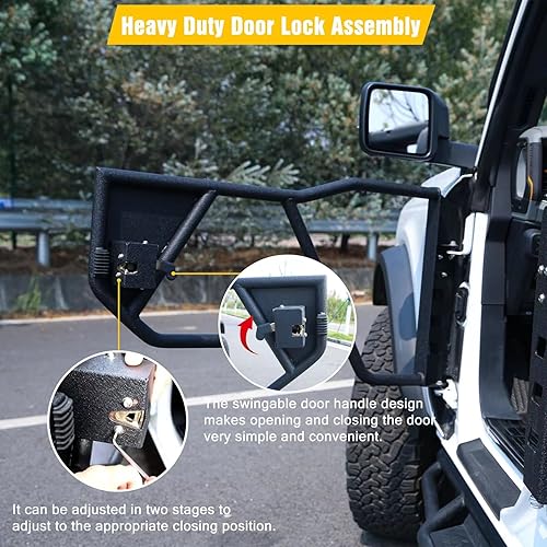 Miniatura 6 de JROAD Puertas de tubo Bronco para Ford Bronco 2021 2022 2023 4 accesorios de puerta (excluyendo deportes), para puertas tubulares todoterreno Ford