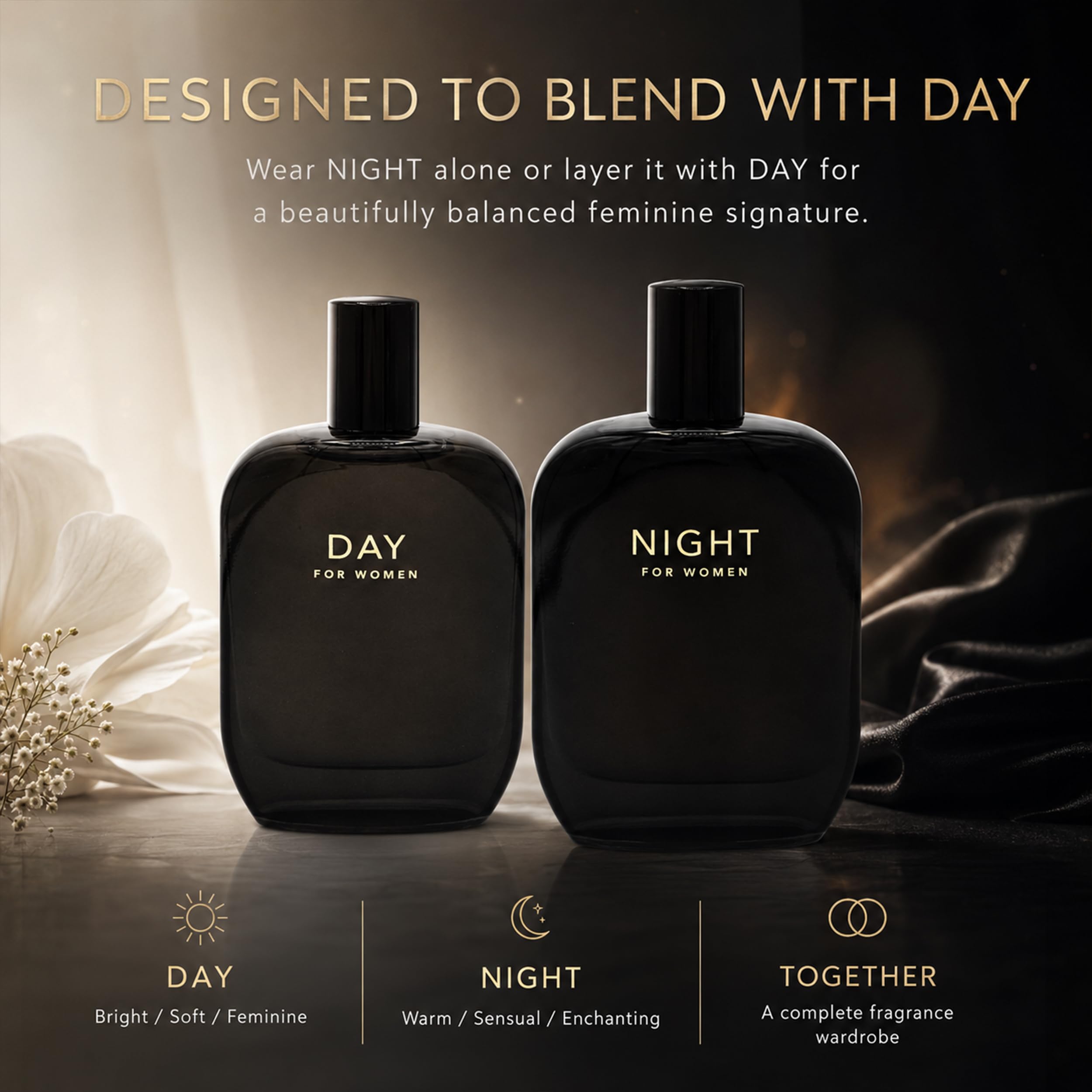 Fragrance One | Jeremy Fragrance Day for Women | luksusowy zapach damski | uwodzicielskie akordy kwiatowe | woda perfumowana | intensywna | długotrwała | idealna na dzień | butelka 50 ml z pudełkiem
