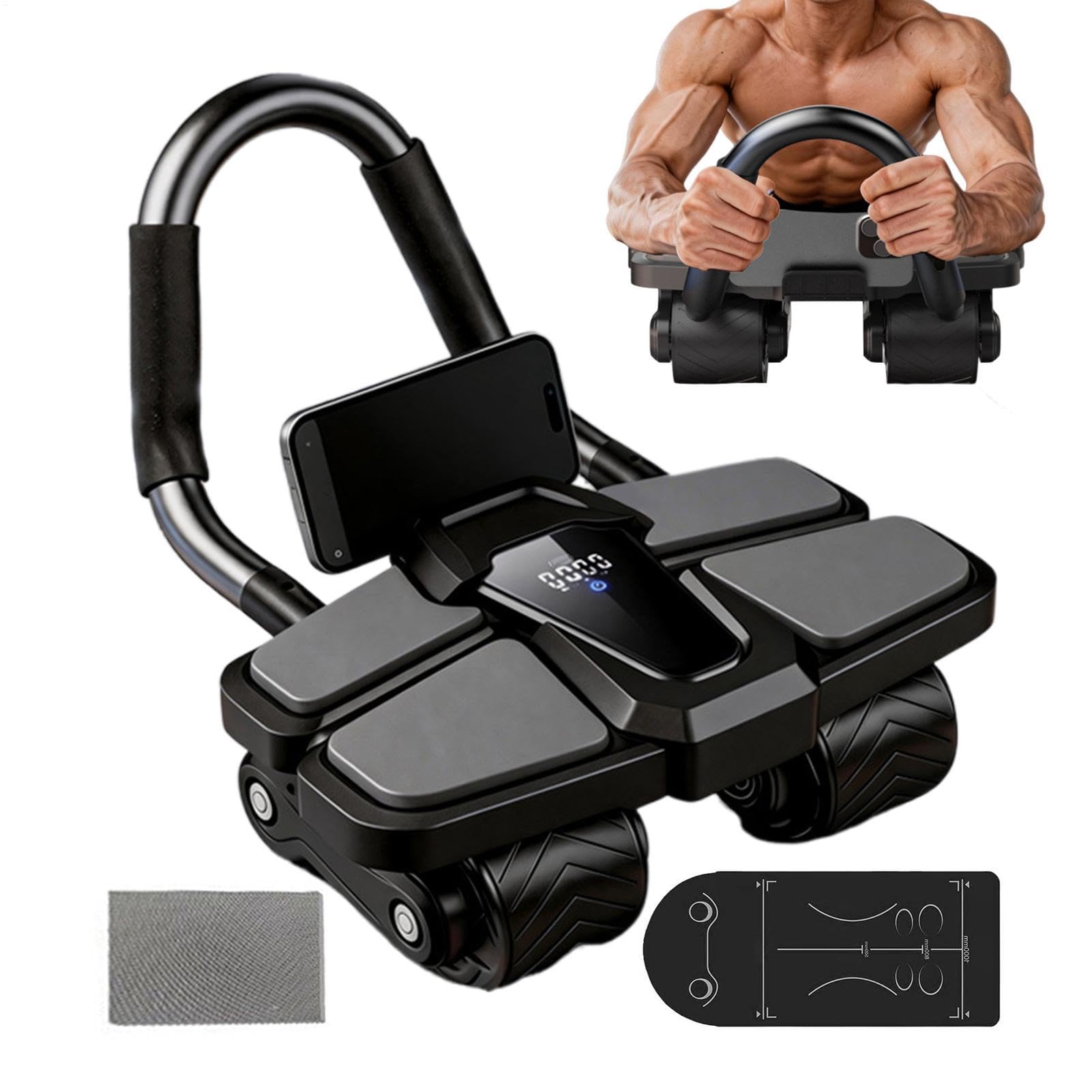 Roda Abdominal Abs com Apoio para Cotovelos Equipamento de Treino | Roda Abdominal Com