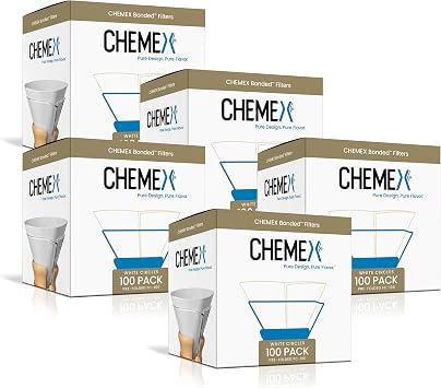 CHEMEX Bonded Filter - Circle - 100 ct - 5 Pack - Exclusive Packaging