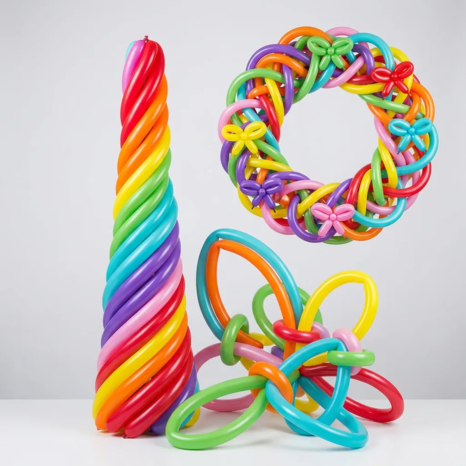 260 długich balonów, 100 szt., różne kolory, lateksowe, skręcane, balony do modelowania zwierząt, na imprezę, urodziny, ślub