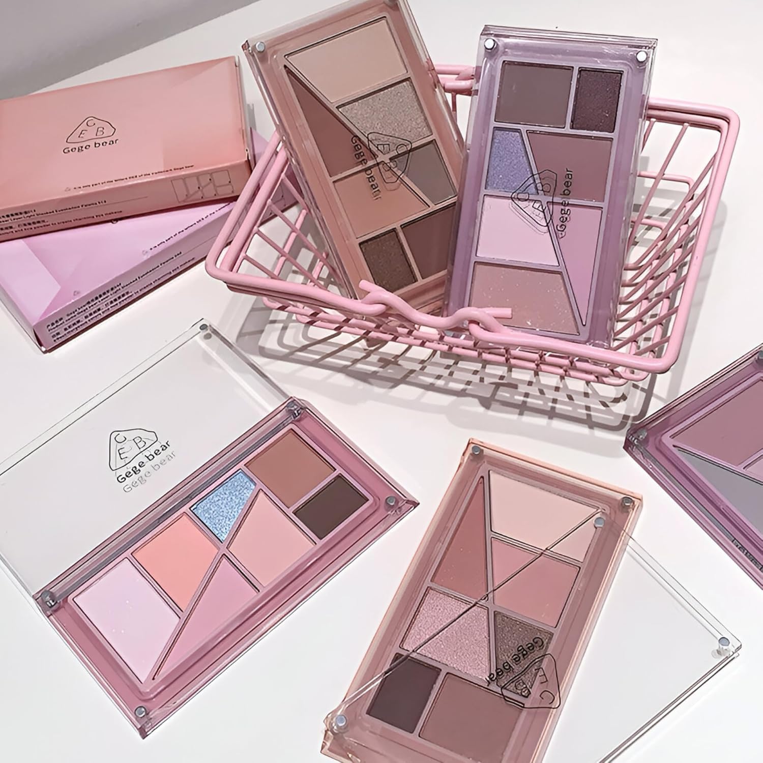 Gege Bear Layer Light Eyeshadow Palette | Ultra Fine Texture, Buildable Color | Matte and Shimmer Eyeshadow | 7 Shade Compact Palette | Long Lasting, Easy to Blend for Y2K Clean Girl Makeup Look | Gorgeous Colors And Fine Powder To Create Charming Eye Makeup (01#Pallete, 10.6g)-picture-54
