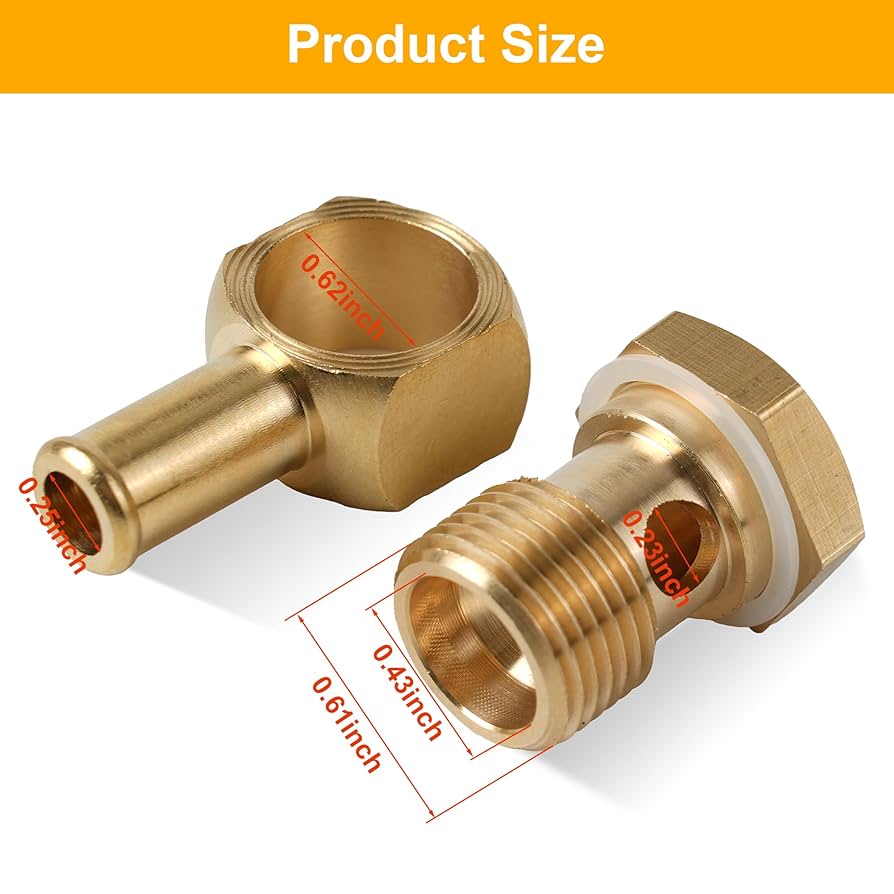 BOO（5点） Amazon | 8089 燃料バンジョーボルトとインレットフィッティング