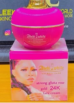 Abebi White VIP Strong Gluta Rose Gold 24K Face Cream, Premium Skin Care, 100ml,