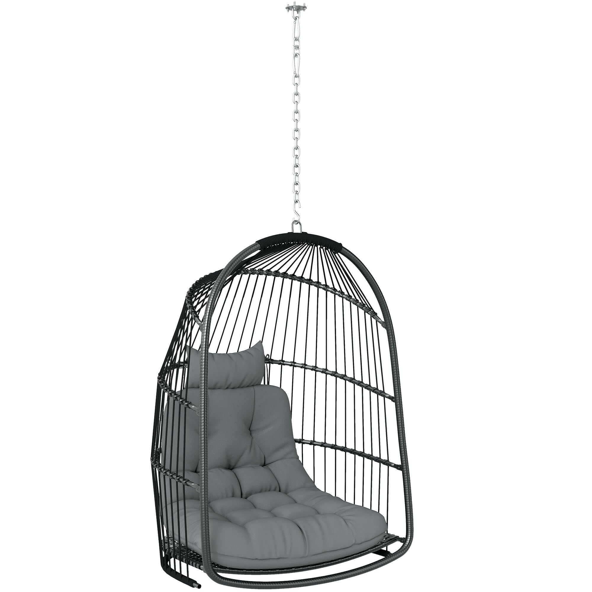 Outsunny Rattan Egg Chair With Installation KitIndoor Outdoor Swing Chair from B&Q