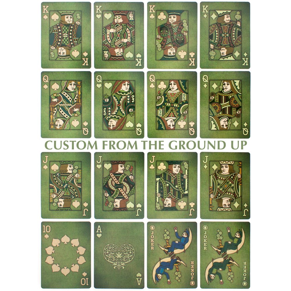 Poker Supplies Jeu de cartes en toile verte avec carte coupée en bonus
