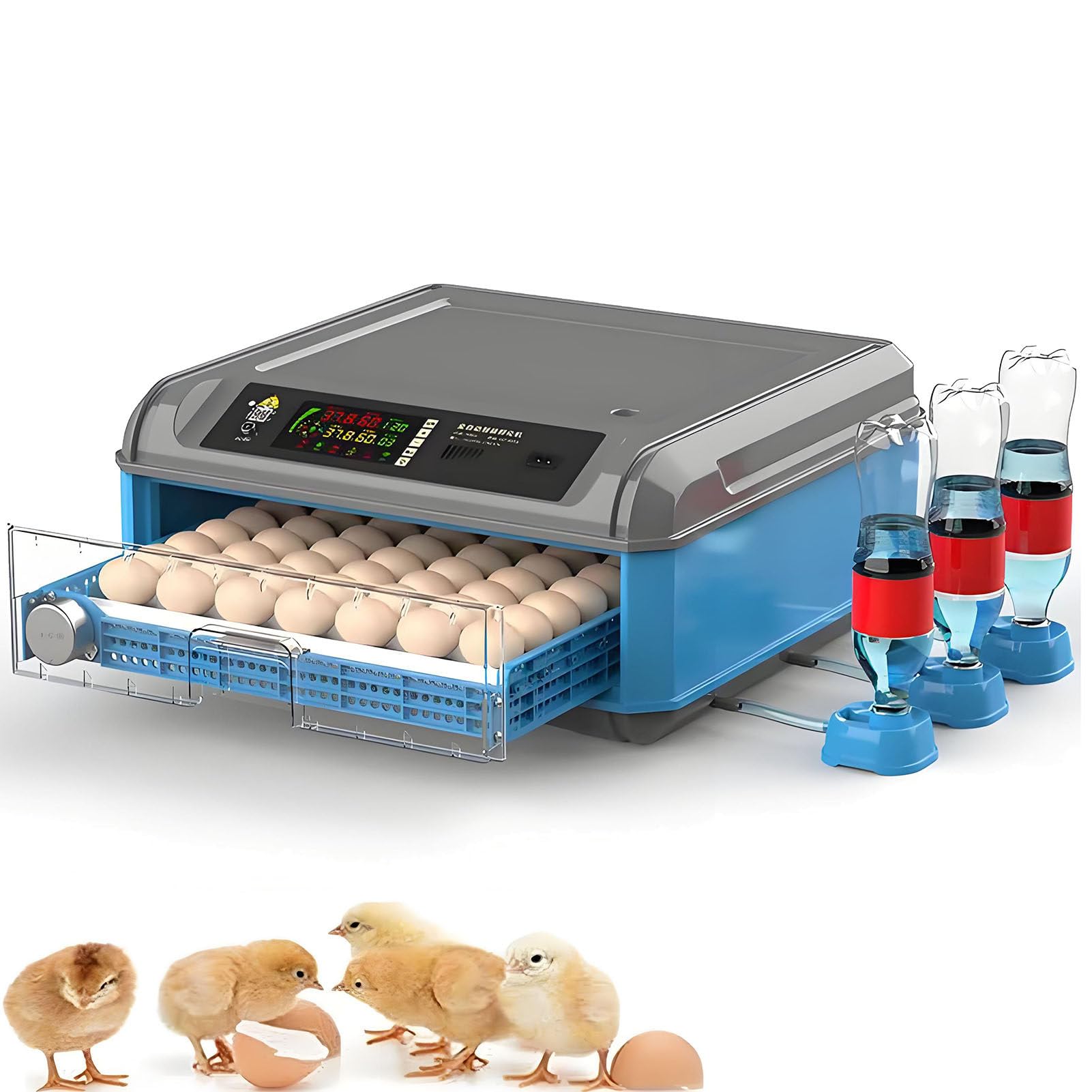 SHENGSHIYU Egg Incubator for Hatching Eggs Quail Parrot Duck Bird,Incubation,Hatching,Brooding,Digital Poultry Hatcher Machine with Automatic Egg Turning & with Temperature Control 1Layer