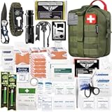 EVERLIT 250 Pieces Survival First Aid Kit IFAK EMT Molle Pouch Survival Kit Outdoor Gear Emergency Kits Trauma Bag for Camping Boat Hunting Hiking Home Car Earthquake and Adventures