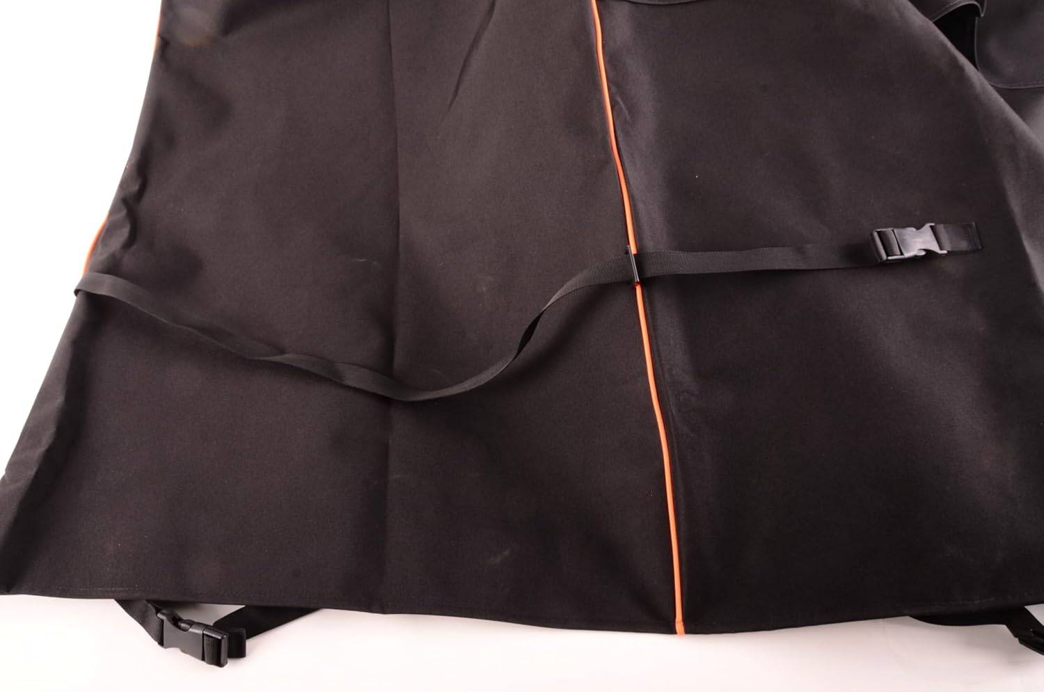 Heavy Duty 900D Nylon Large 52 Inch Gas Grill Cover Waterproof UV Resistant Orange Piping Stay in Shape, Lift Handles, Leg Strap, Premium Quality