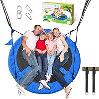 Vista 10 de PACEARTH - Platillo de 40 pulgadas, capacidad de peso de 660 lbs, 2 correas para colgar ajustables, cuerdas multihebra coloridas, seguro y duradero