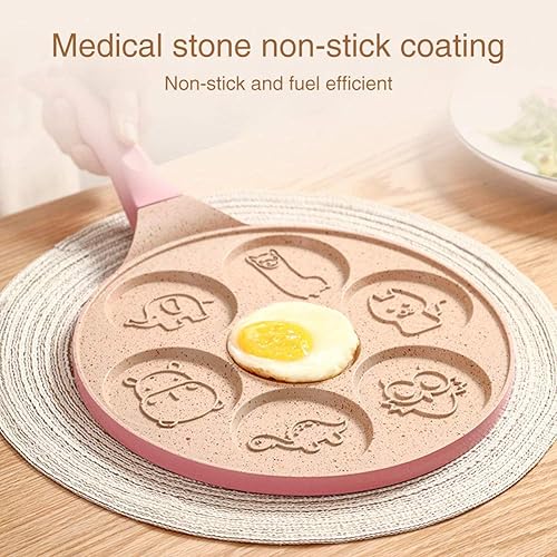 Miniatura 4 de Kakalote Sartén antiadherente para panqueques, 7 agujeros, para hacer gofres de huevo, panqueques, para panqueques, para panqueques, 7 moldes únicos