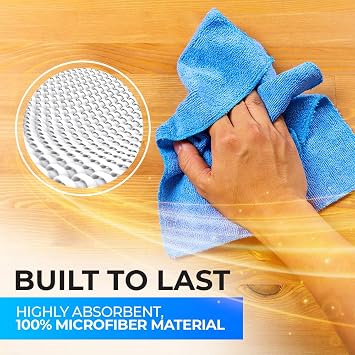 Fuller Brush Shine Bright Microfiber Cloths 3-Pack, 16 x 16 Streak-Free Cleaning for Glass, Mirrors & Appliances Lint-Free, Super Absorbent, Reusable