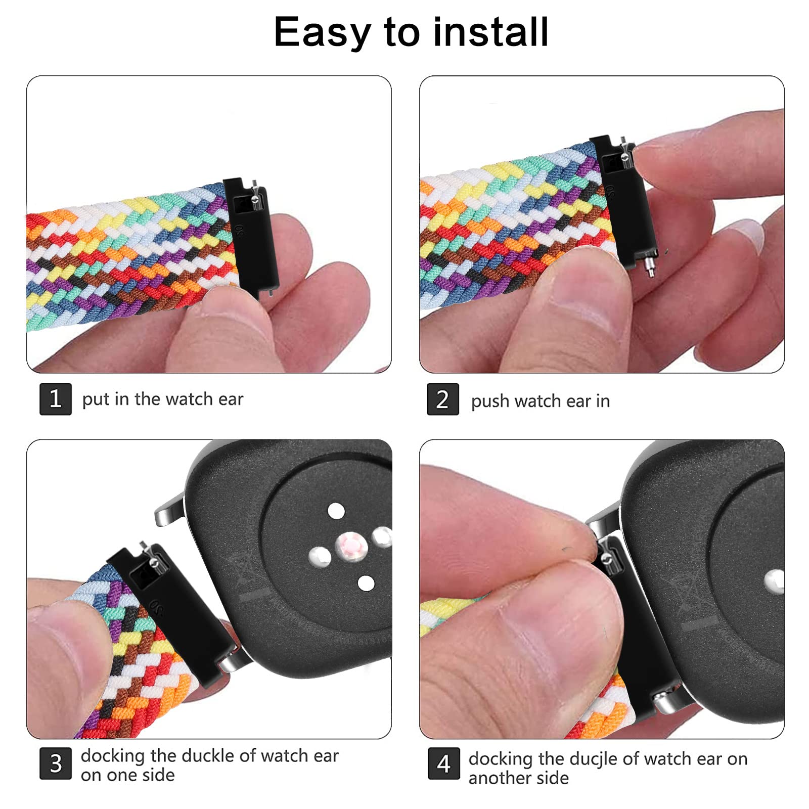 Cinturino per Amazfit Active, 20mm Sport Nylon Ricambio Elastica Cinturini per Amazfit GTS, GTS 4 Mini, GTS 4, GTS 3, GTS 2, GTS 2 Mini, GTR Mini, Amazfit Bip, Bip U, Bip U Pro, Bip 3, Bip 3 Pro