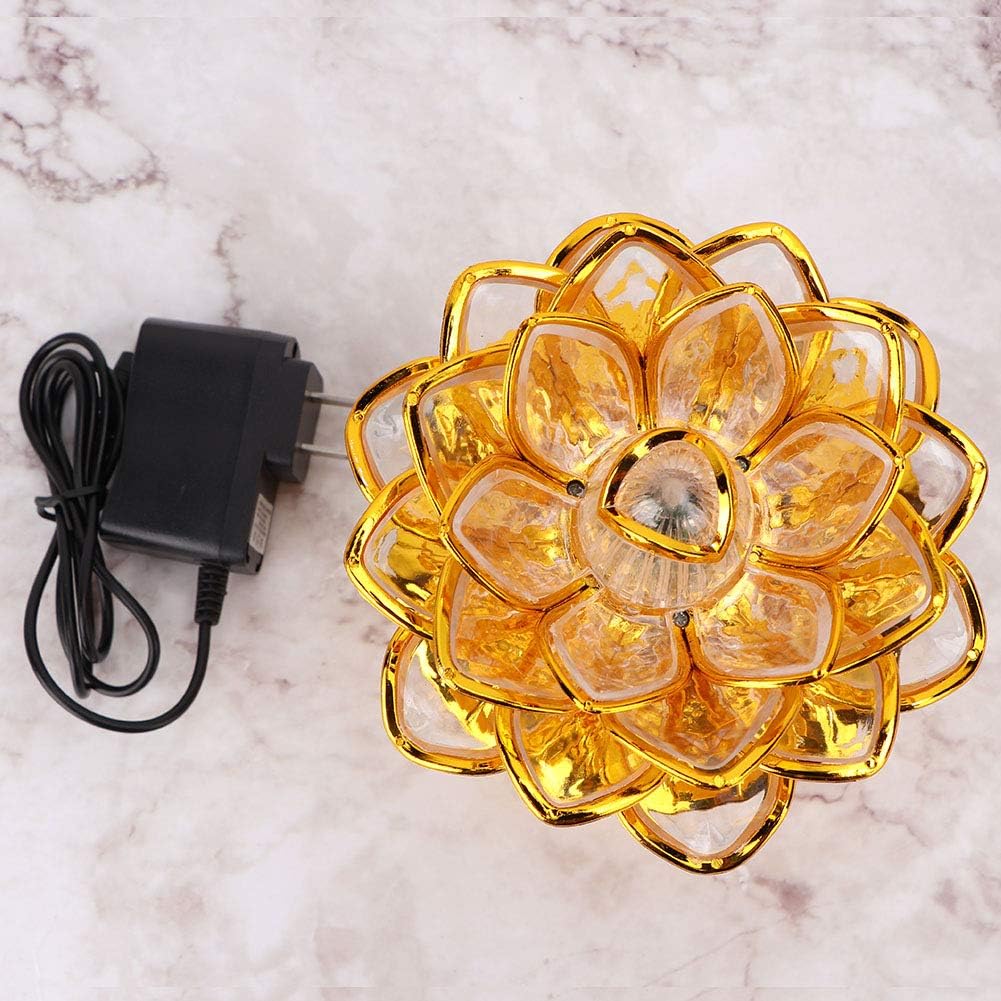 GLOGLOW Portable Buddhist Prayer Machine, Automatic LED Lotus Lamp with 36 Chanting Songs for Spiritual Wellness at Home (Battery Not Included)