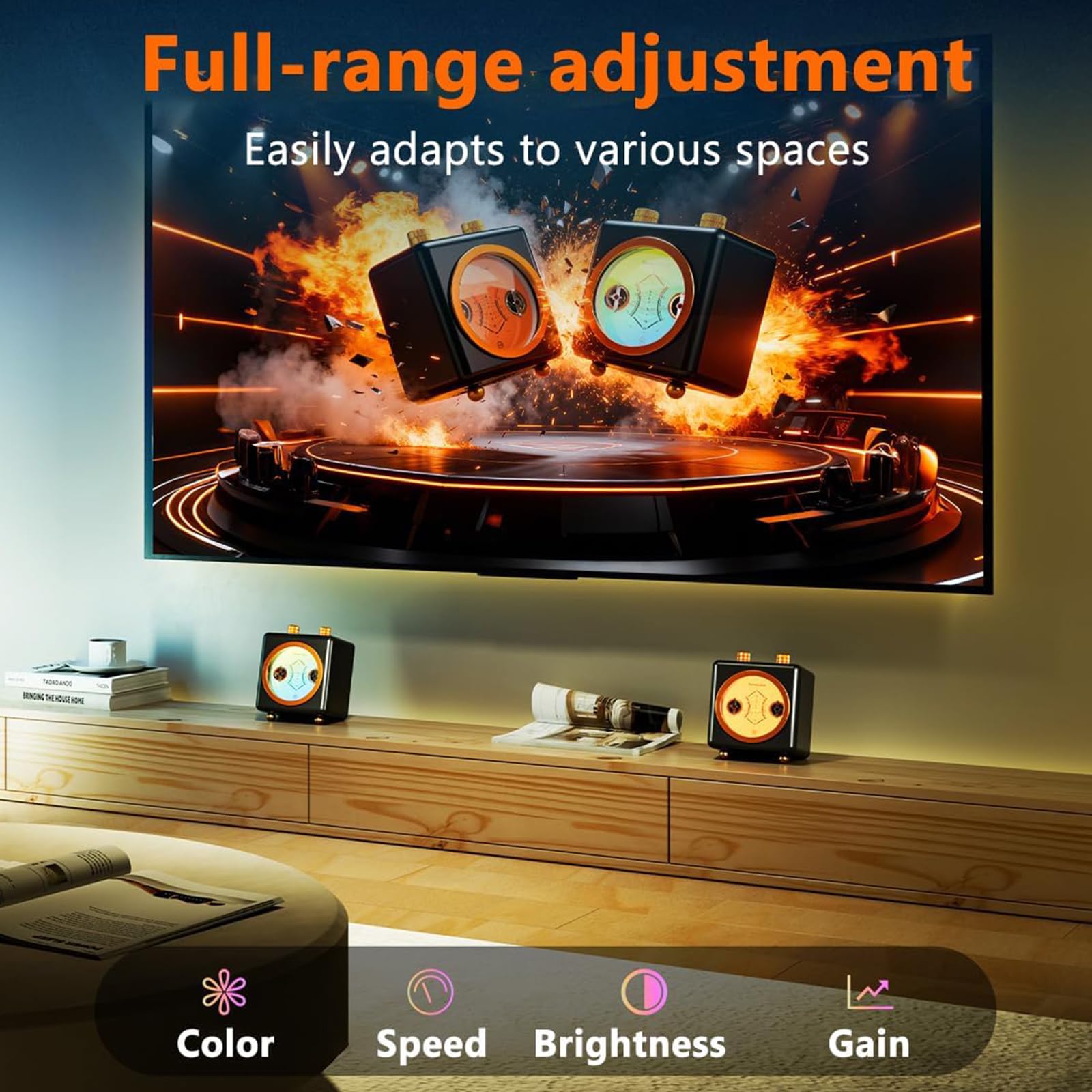 VU Meter Audio Pickup Light con luminosità regolabile, decorazione da scrivania retroilluminata per studio domestico e configurazione di gioco, ideale per produttori musicali e giocatori