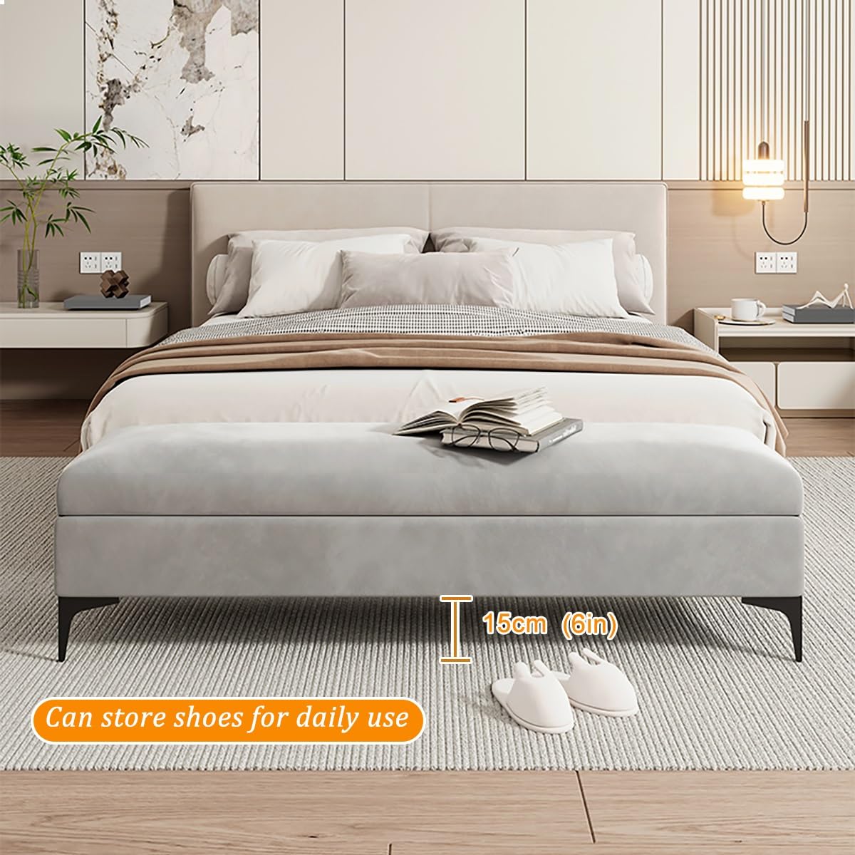 Banco De Almacenamiento Otomano,Banco De Almacenamiento Zapatero,Banco Zapatero Con Asiento,Baul Almacenaje,Banquetas Dormitorio,Reposapies Sofa,Organizador De Zapa,Para Salón/Dormitorio(Coffee,L23.6i