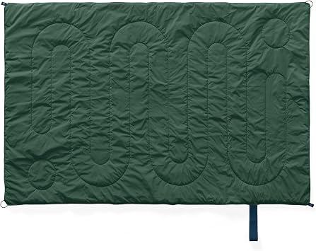 Huzi Infinity Travel - Packable Blanket - Puffy - for Travel Outdoor Picnic Trip Camping Beach - 57 x 38 (Pine Green)