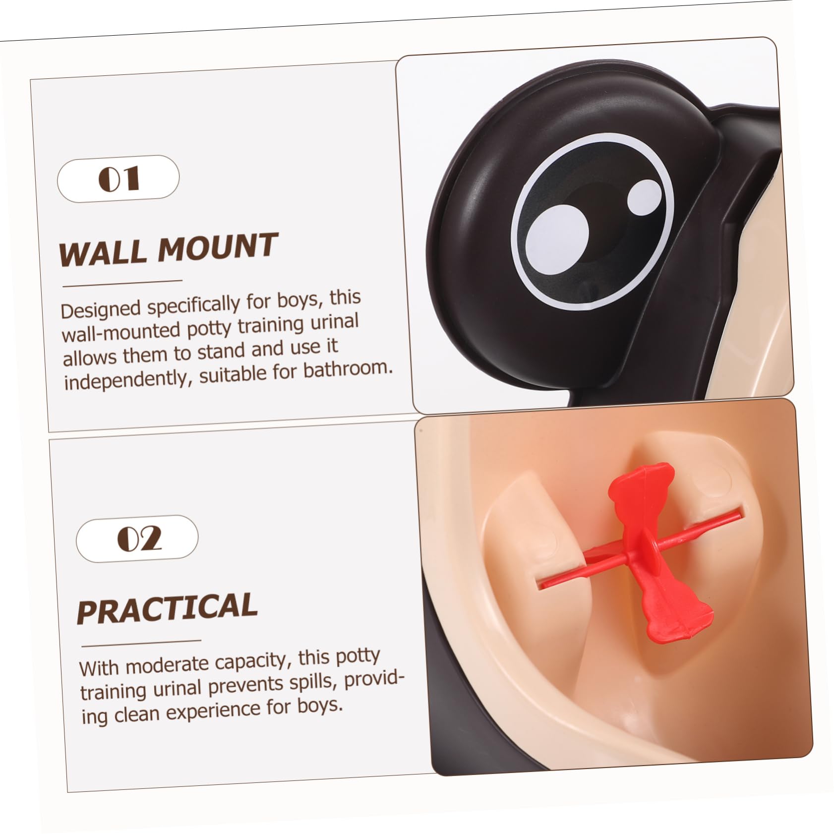 FRCOLOR Toddler Boys Urinal Wall Mounted Potty Training Seat Boys and Girls Urinal Rotating Water Wheel Standing Potty